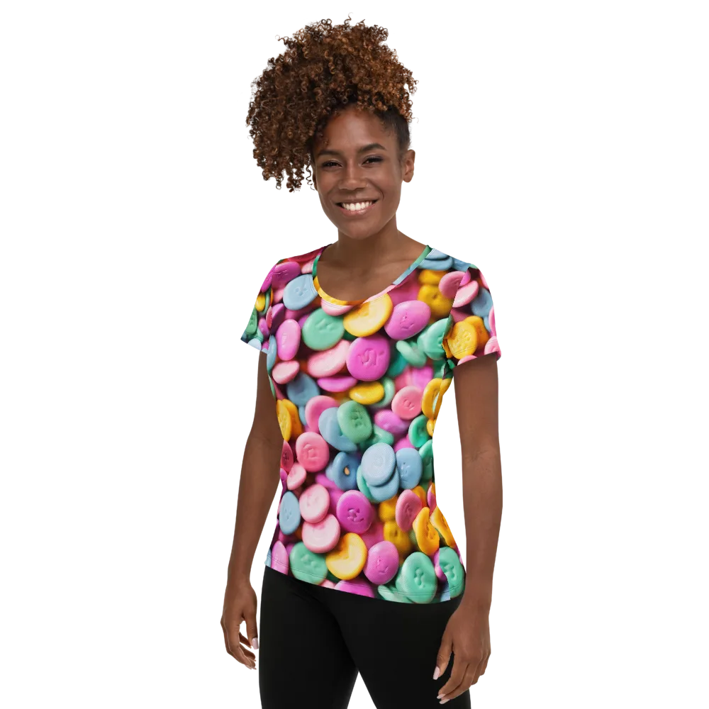 Candy Confetti on Women's Athletic T-Shirt — Left