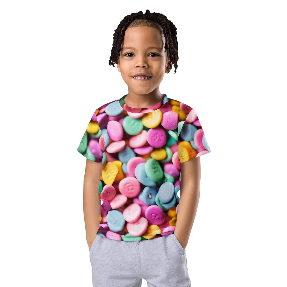 Candy Confetti on Kids Crew Neck T-Shirt — Front