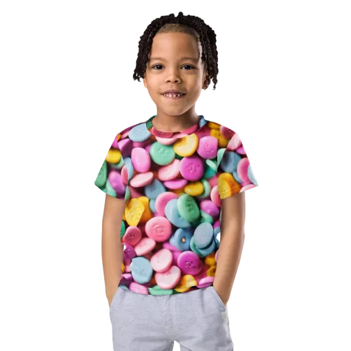 Candy Confetti on a Kids Crew Neck T-Shirt