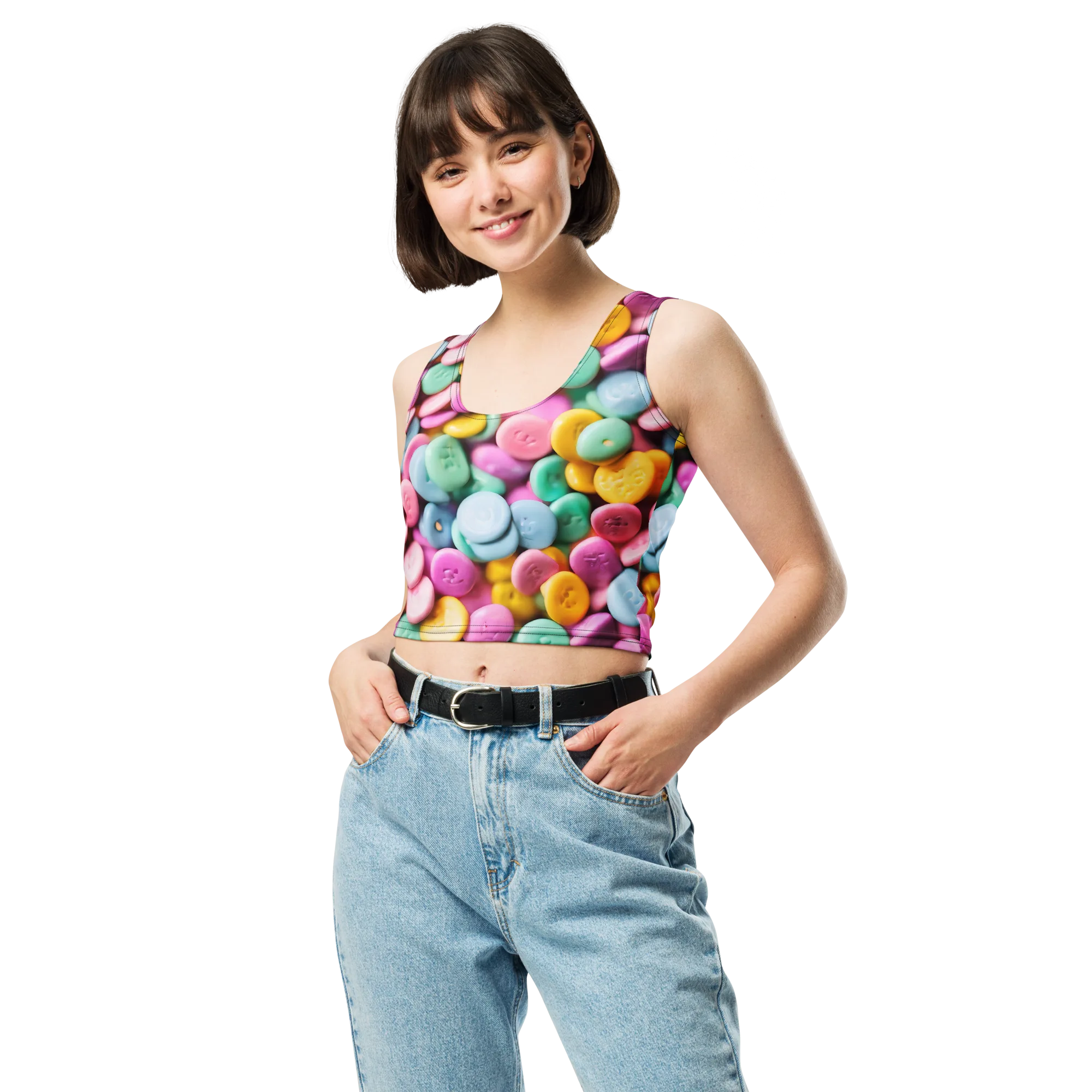 Candy Confetti on Crop Top — Front