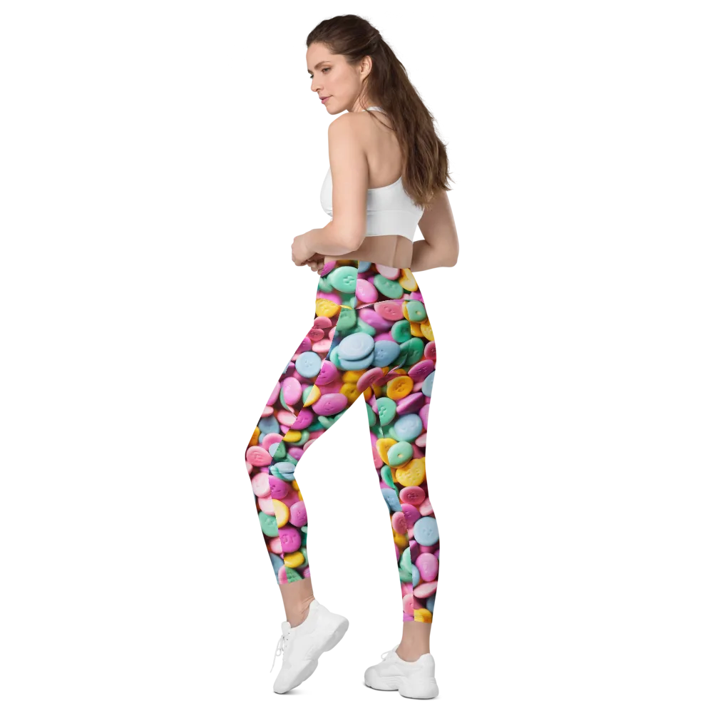 Candy Confetti on Leggings with Pockets — Left Back
