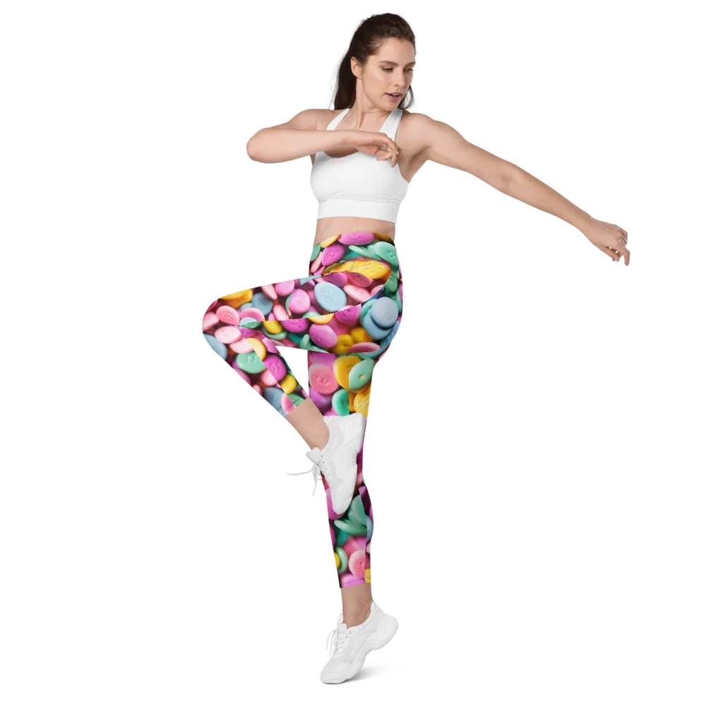 Candy Confetti on Leggings with Pockets — Left Front