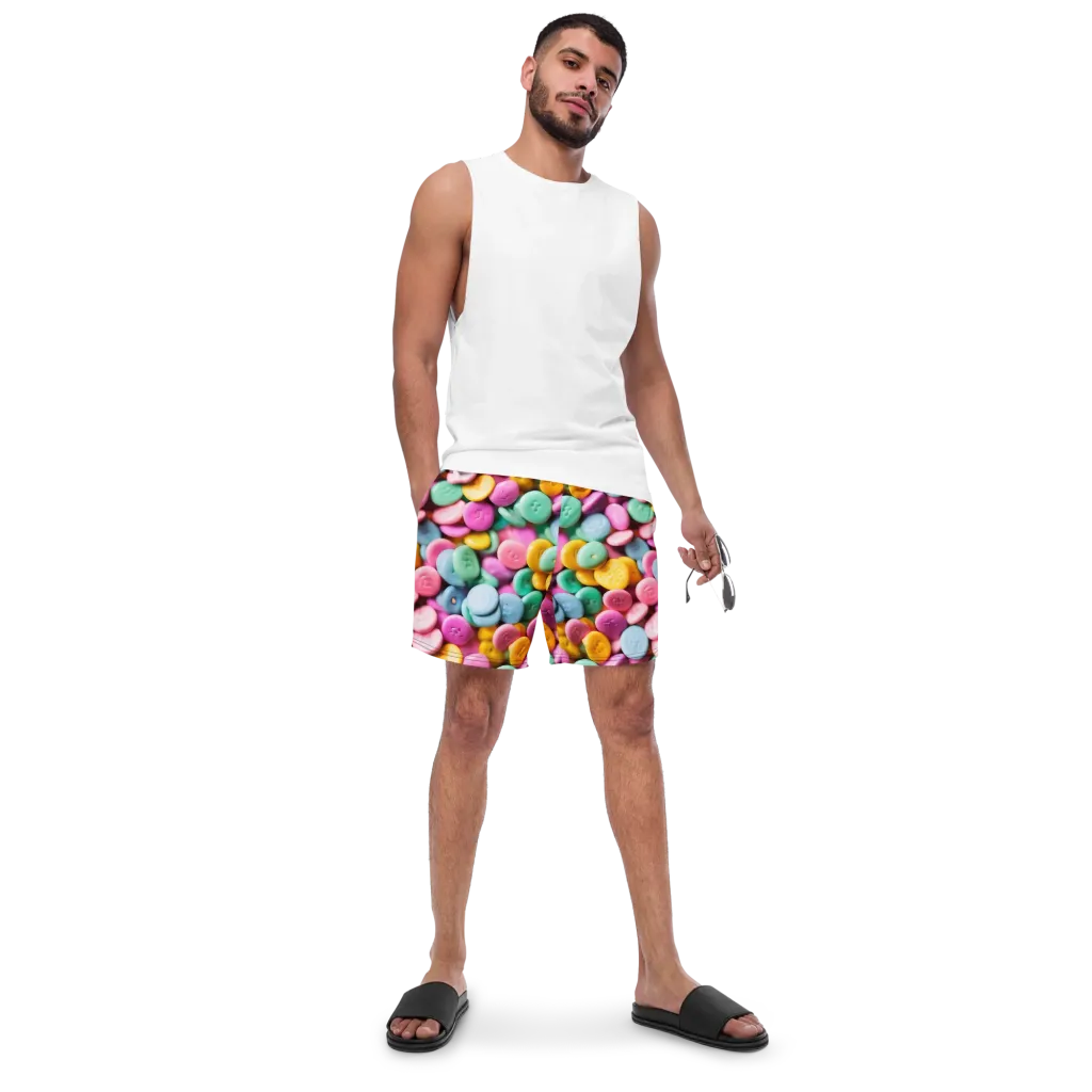 Candy Confetti on Swim Trunks — Front