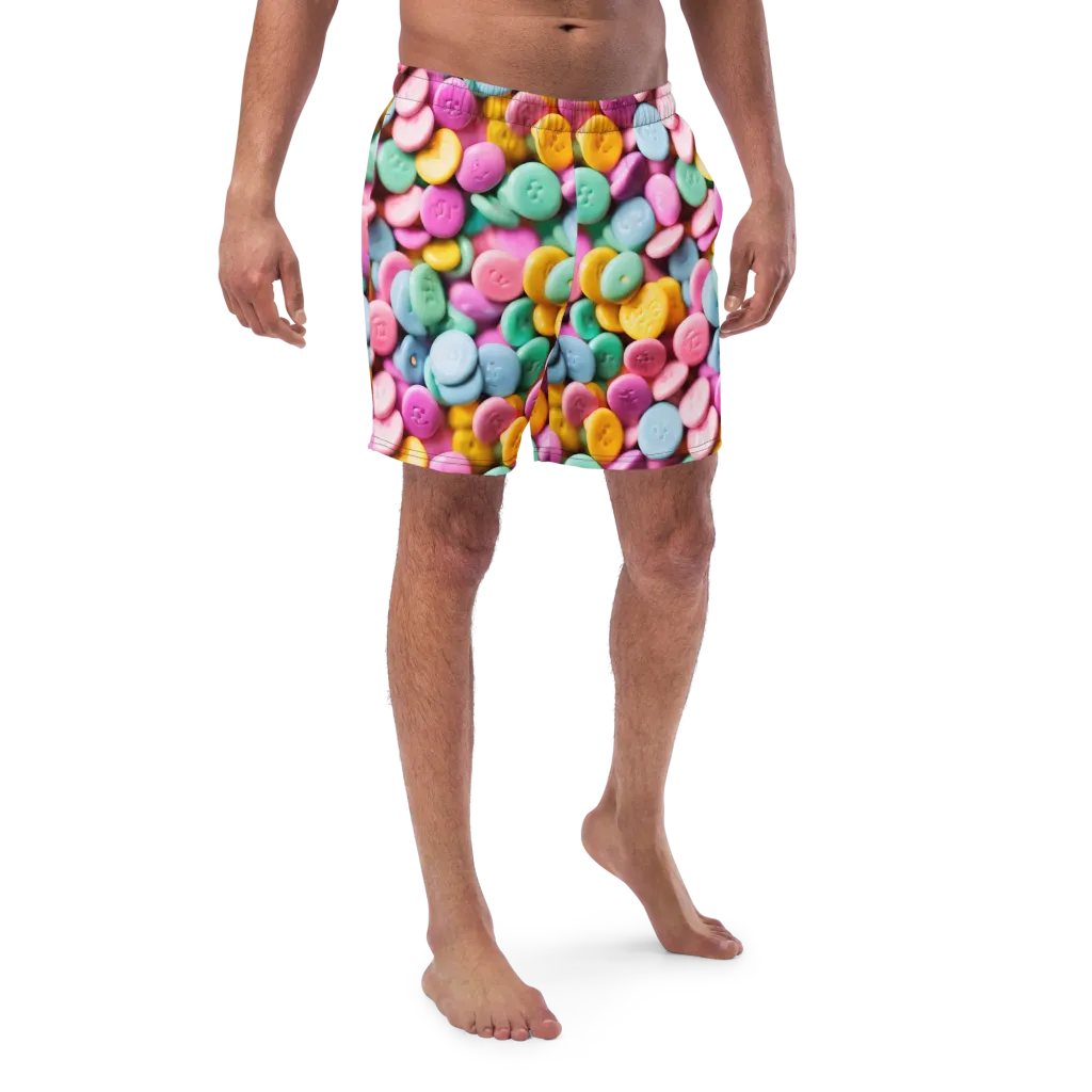 Candy Confetti on Swim Trunks — Front