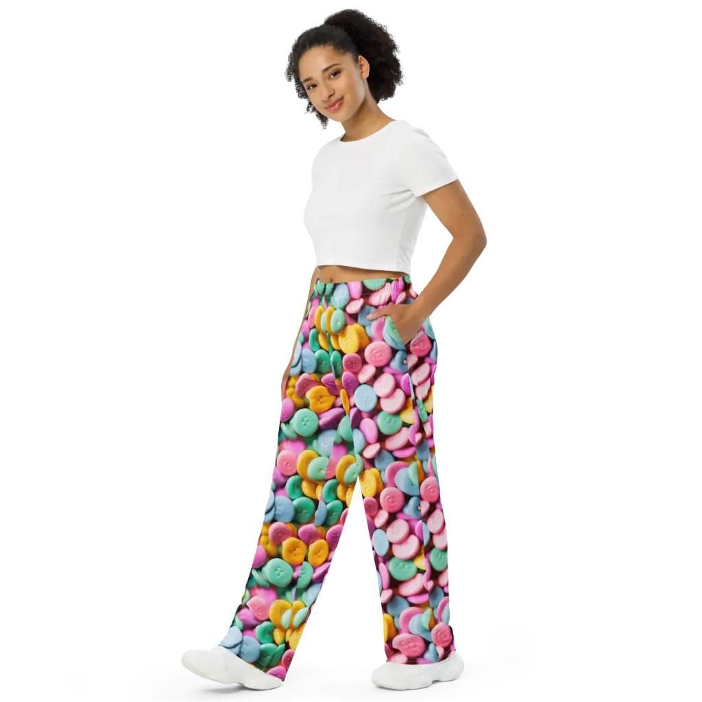Candy Confetti on Wide-Leg Pants — Left Front