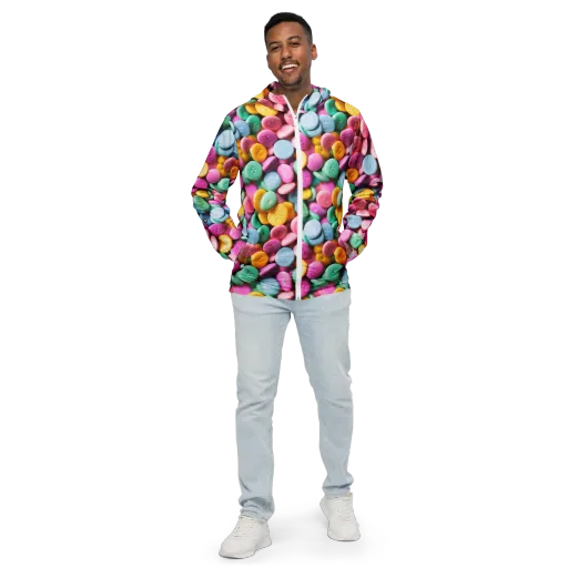 Candy Confetti on a Men's Windbreaker