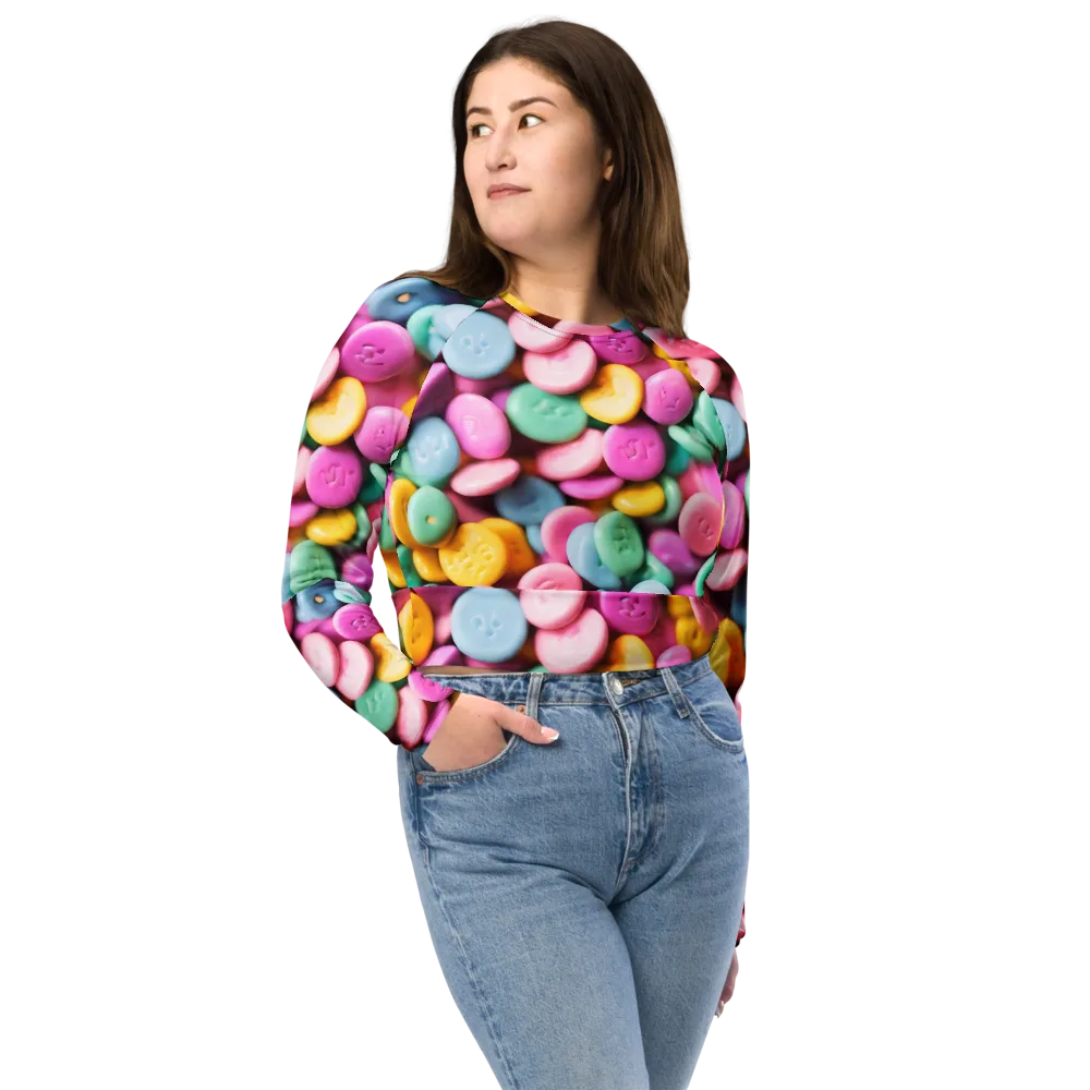 Candy Confetti on Long Sleeve Crop Top — Front