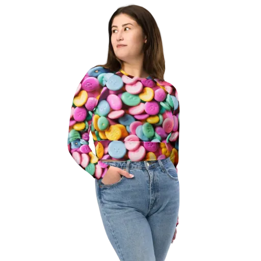 Candy Confetti on a Long Sleeve Crop Top