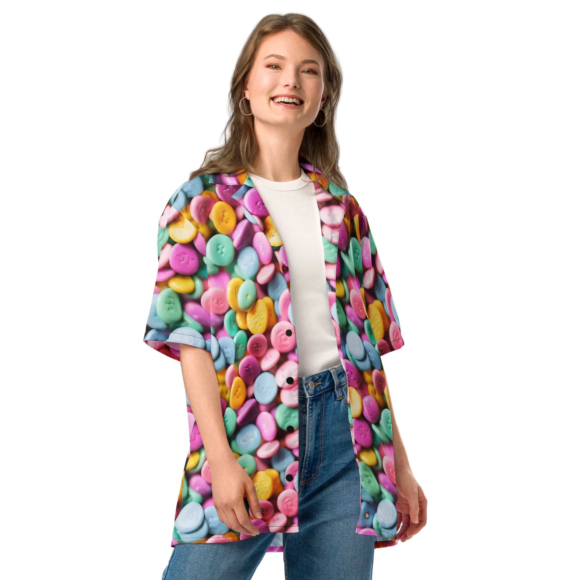 Candy Confetti on Button Shirt — Front