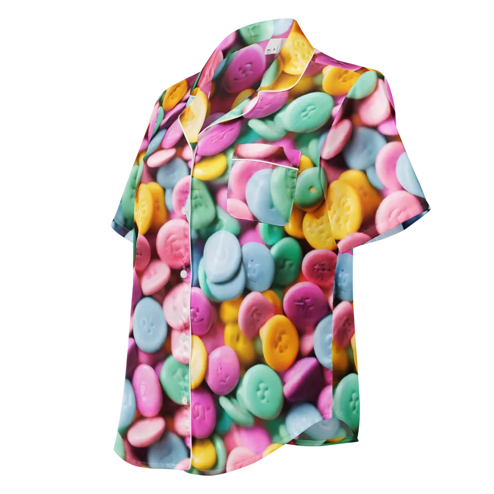 Candy Confetti on Women's Short Sleeve Pajama Top — Left Front