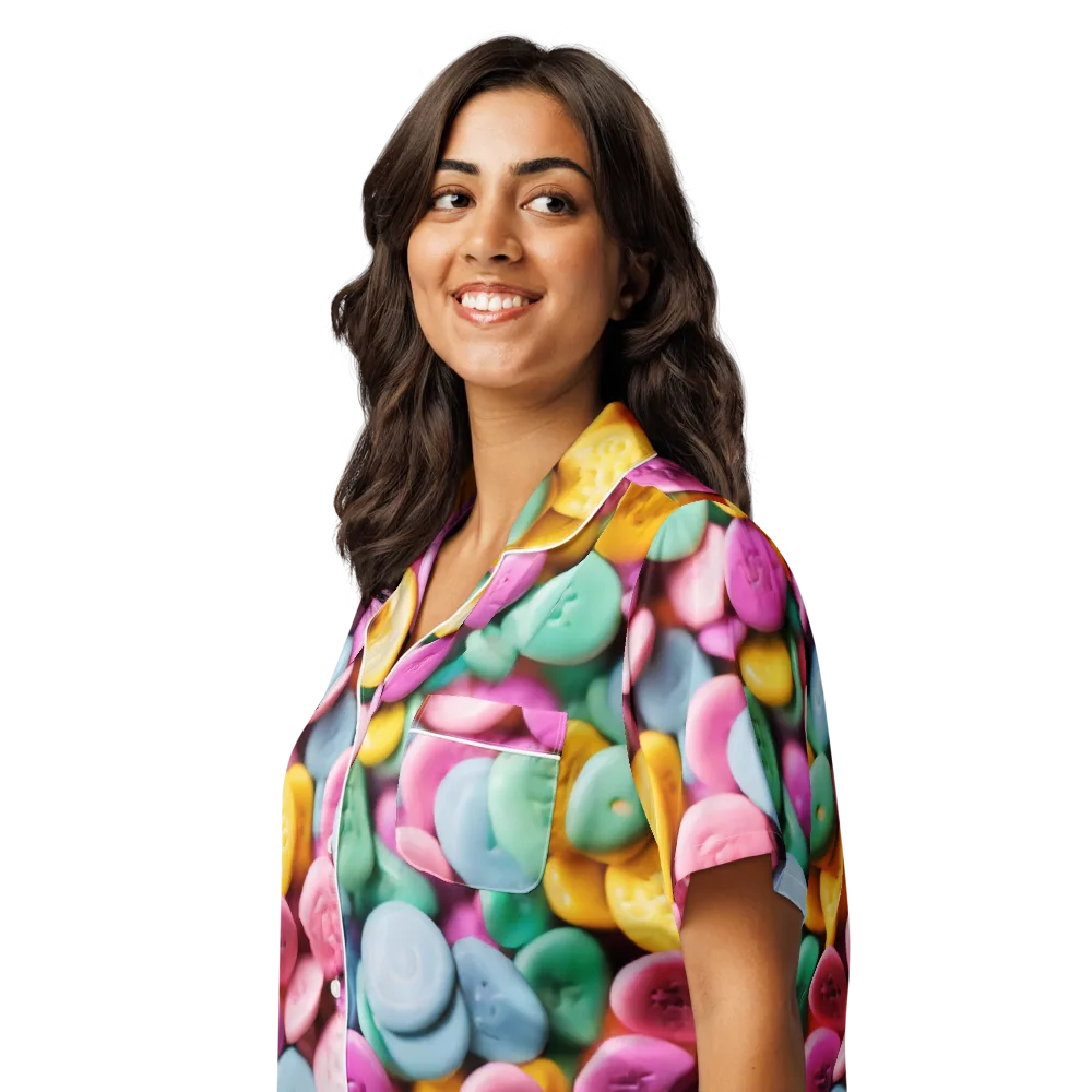 Candy Confetti on Women's Short Sleeve Pajama Top — Left Front