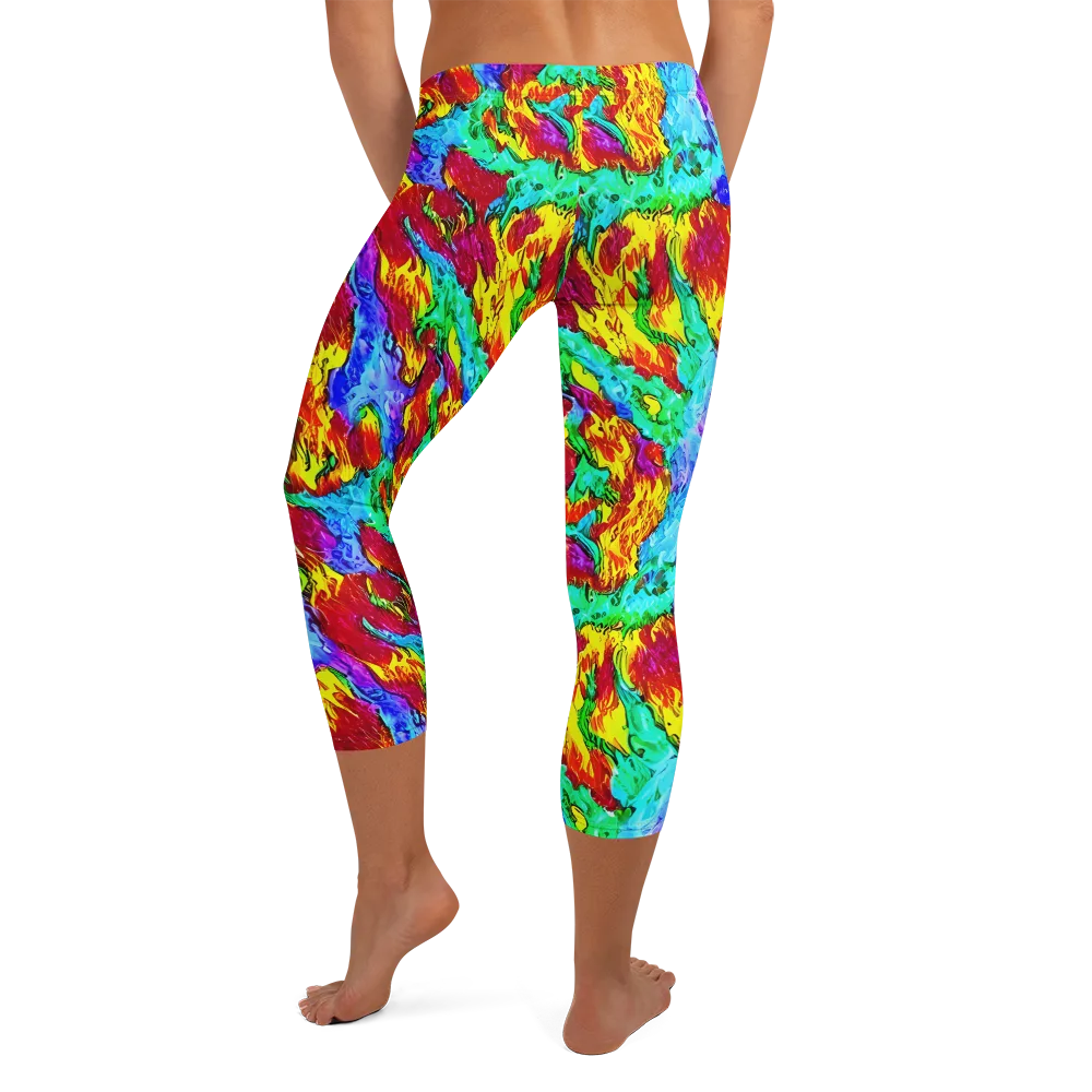 Prismatic Blaze on Capri Leggings — Back