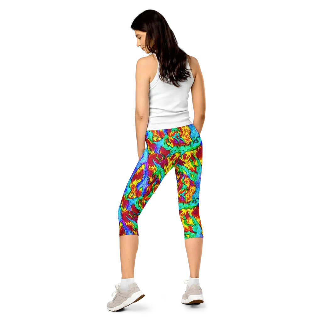 Prismatic Blaze on Capri Leggings — Back