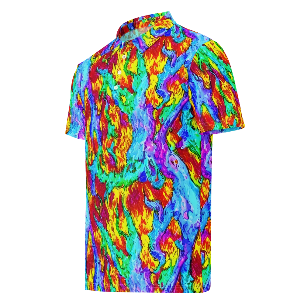 Prismatic Blaze on Men's Slim Fit Polo Shirt — Left Front