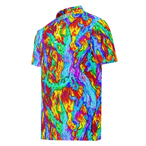 Prismatic Blaze on a Men's Slim Fit Polo Shirt