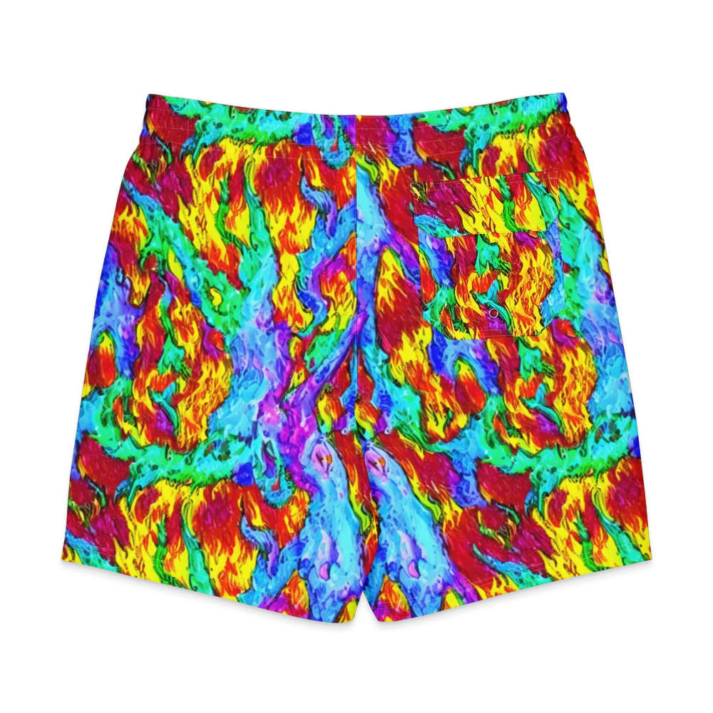 Prismatic Blaze on Men's Board Shorts — Back