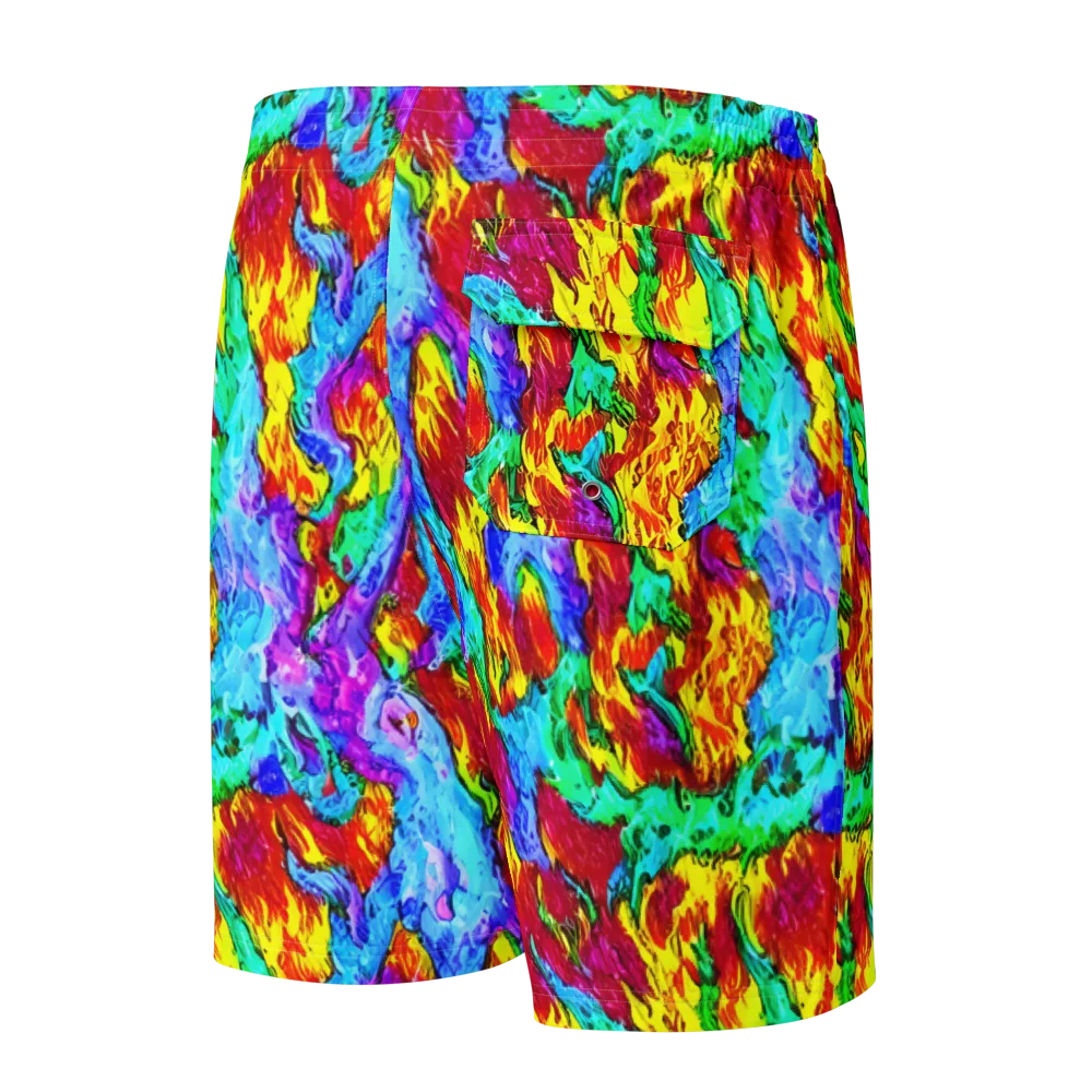Prismatic Blaze on Men's Board Shorts — Back