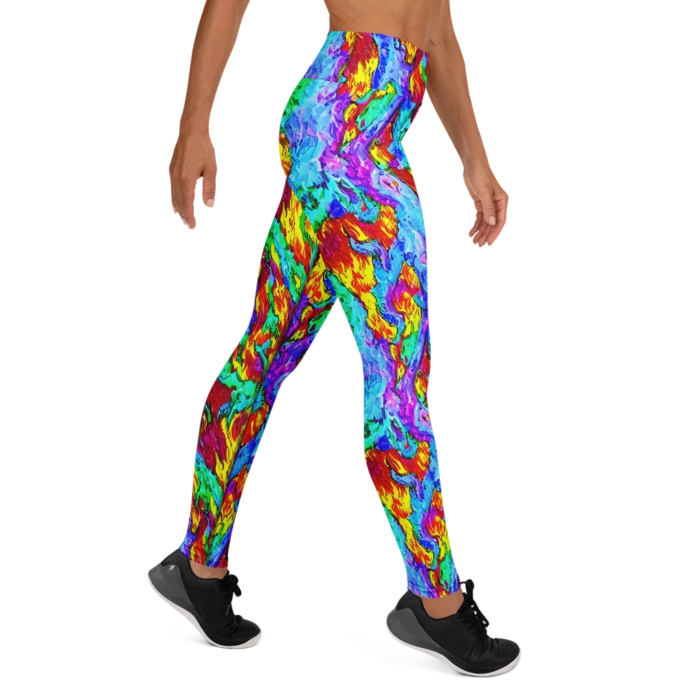Prismatic Blaze on Yoga Leggings — Right