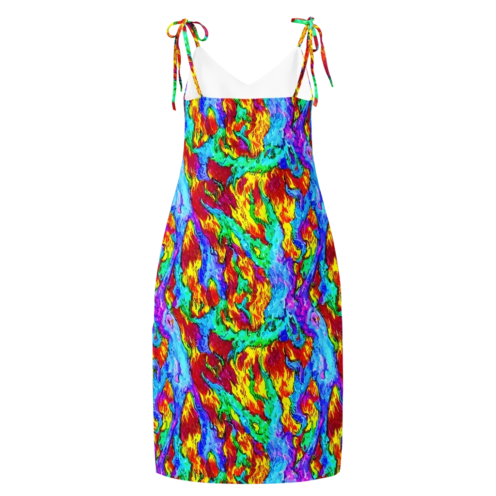 Prismatic Blaze on Slip Dress — Back