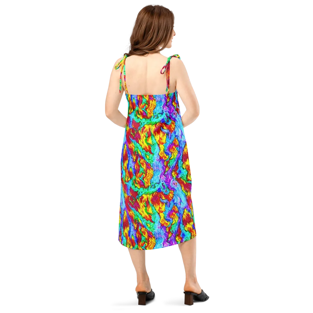 Prismatic Blaze on Slip Dress — Back