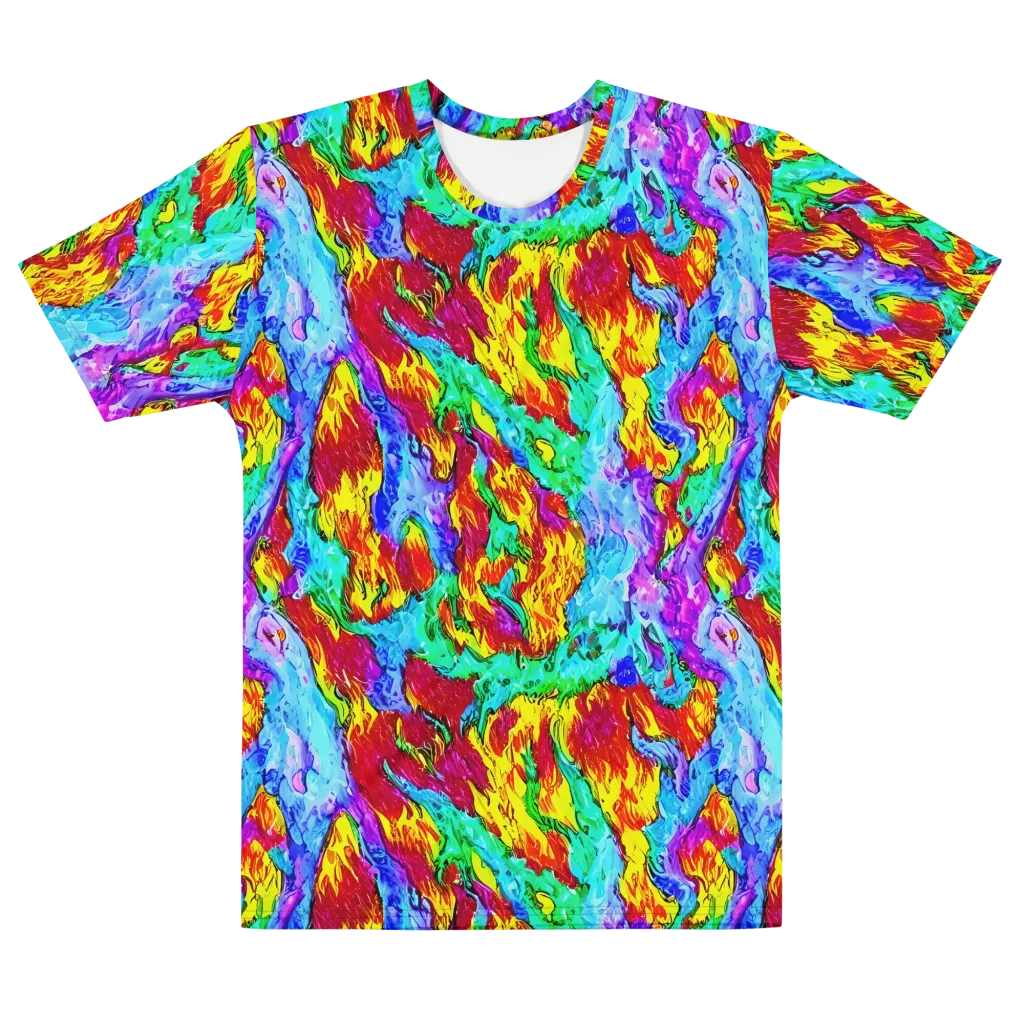 Prismatic Blaze on Men's Cotton Crew Neck T-Shirt — Front