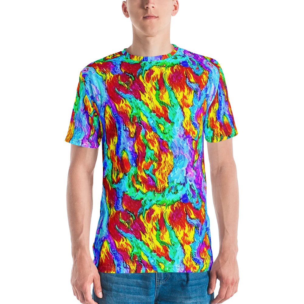 Prismatic Blaze on Men's Crew Neck T-Shirt — Front