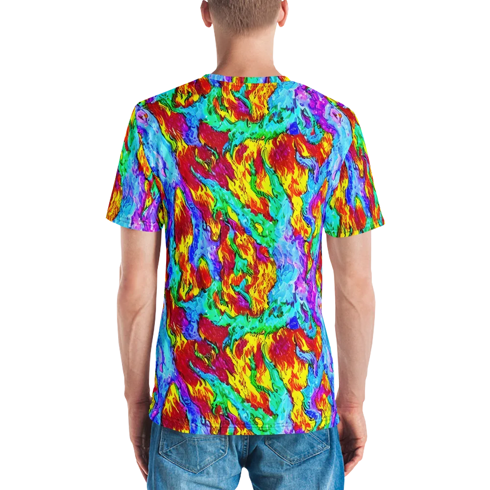 Prismatic Blaze on Men's Crew Neck T-Shirt — Back