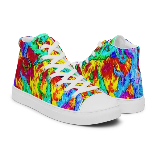 Prismatic Blaze on a Men's High Top Canvas Shoes