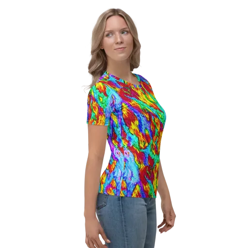 Prismatic Blaze on a Women's Crew Neck T-Shirt