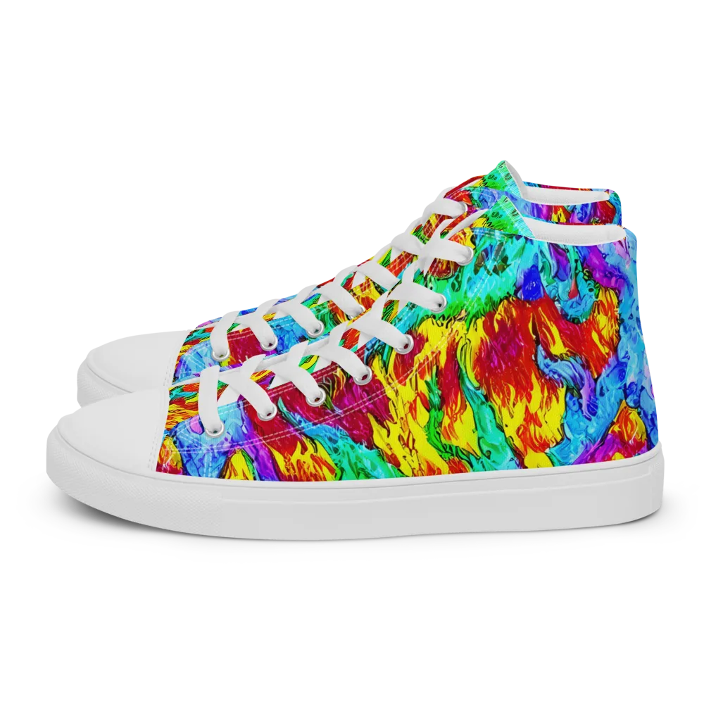 Prismatic Blaze on Women's High Top Canvas Shoes — Left