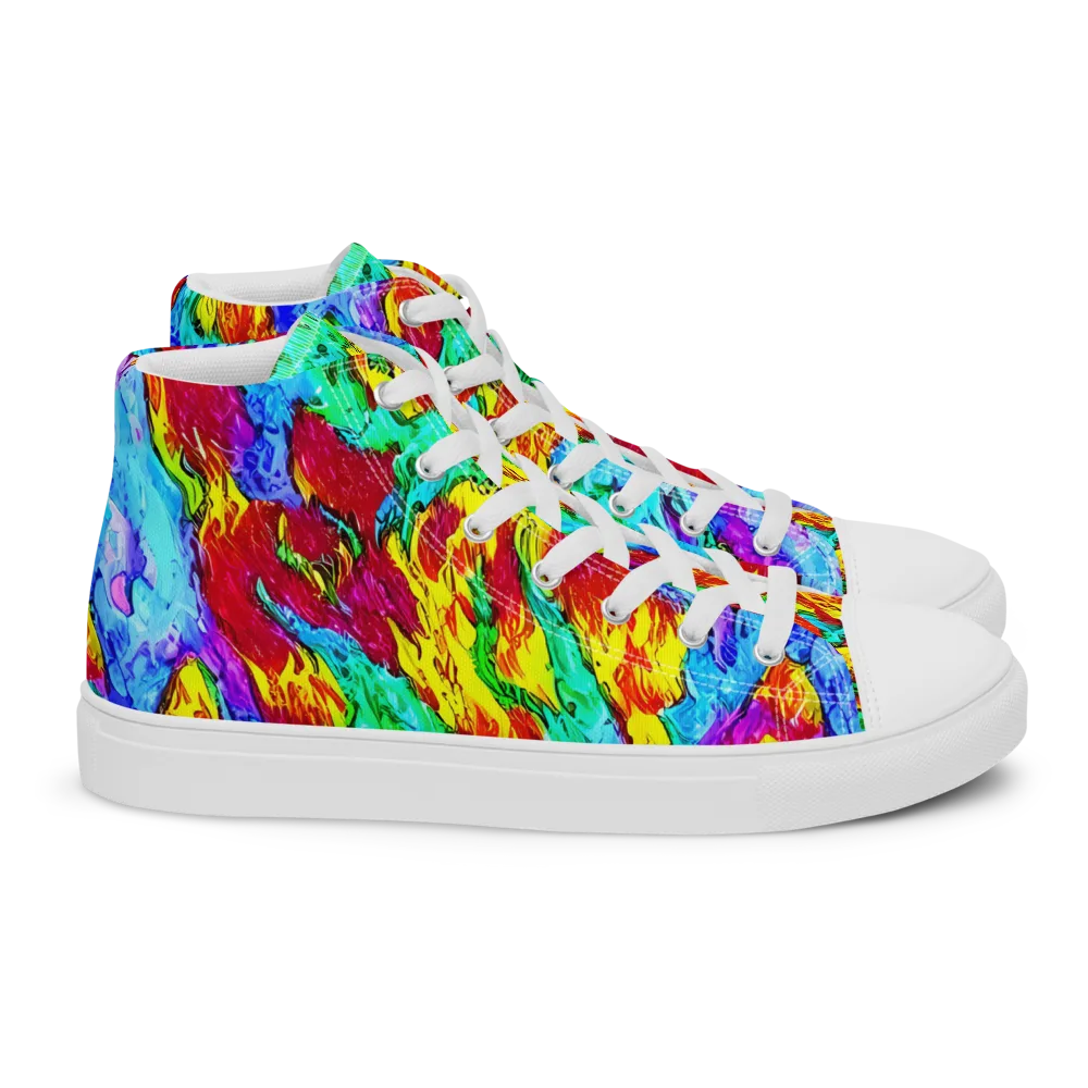 Prismatic Blaze on Women's High Top Canvas Shoes — Right