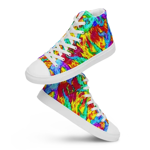 Prismatic Blaze on a Women's High Top Canvas Shoes