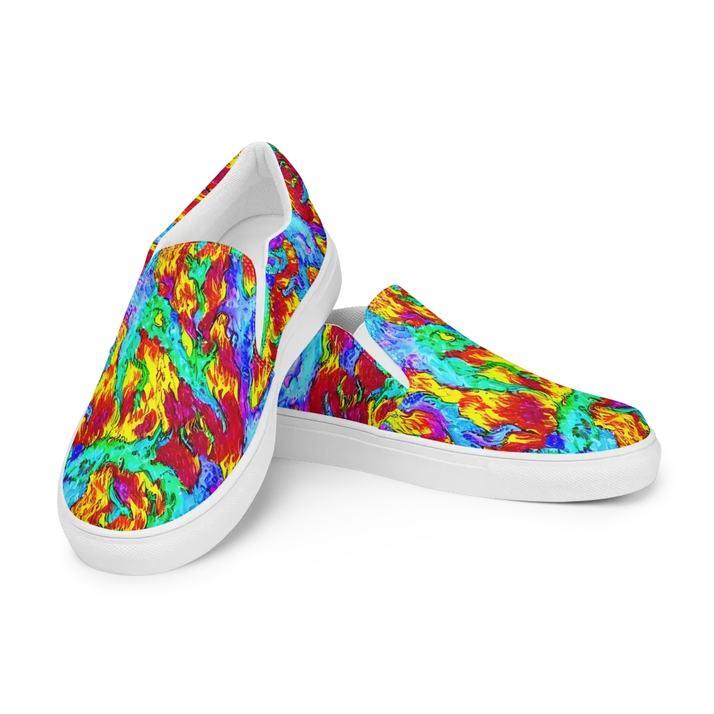 Prismatic Blaze on Men's Slip-On Canvas Shoes — Left Front