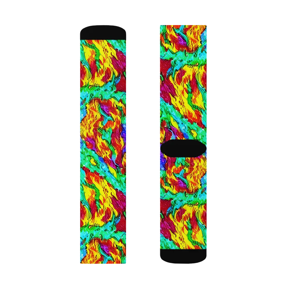 Prismatic Blaze on Socks — Left Sock