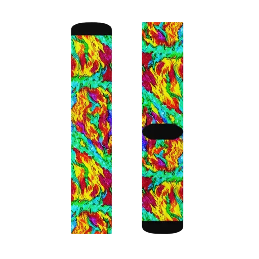 Prismatic Blaze on a Socks