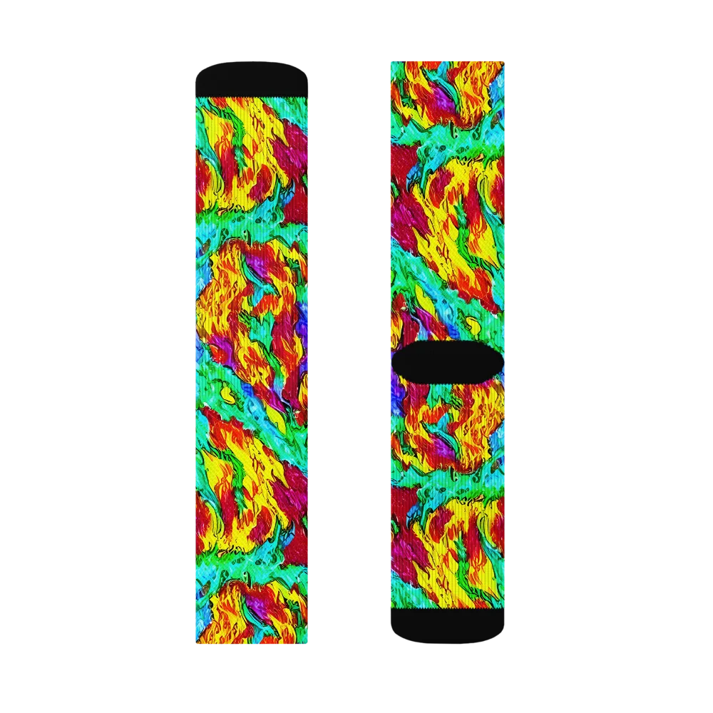 Prismatic Blaze on Socks — Right Sock