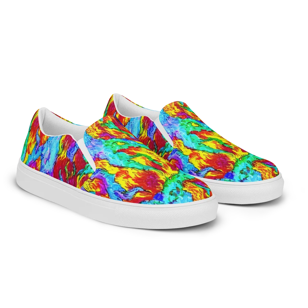 Prismatic Blaze on Women's Slip-On Canvas Shoes — Right Front