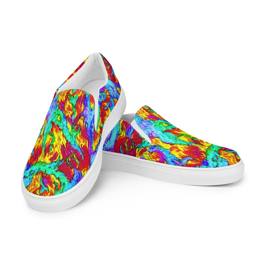 Prismatic Blaze on Women's Slip-On Canvas Shoes — Left Front