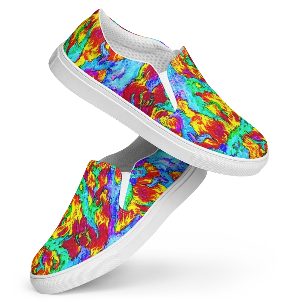 Prismatic Blaze on Women's Slip-On Canvas Shoes — Front