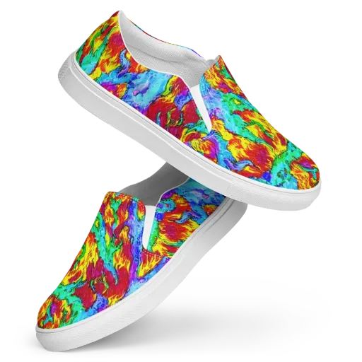 Prismatic Blaze on a Women's Slip-On Canvas Shoes