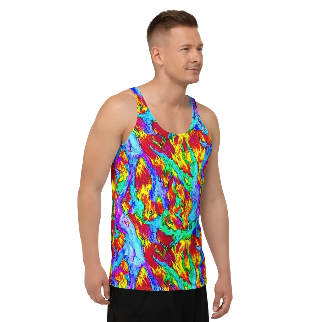 Prismatic Blaze on Men's Tank Top — Right Front