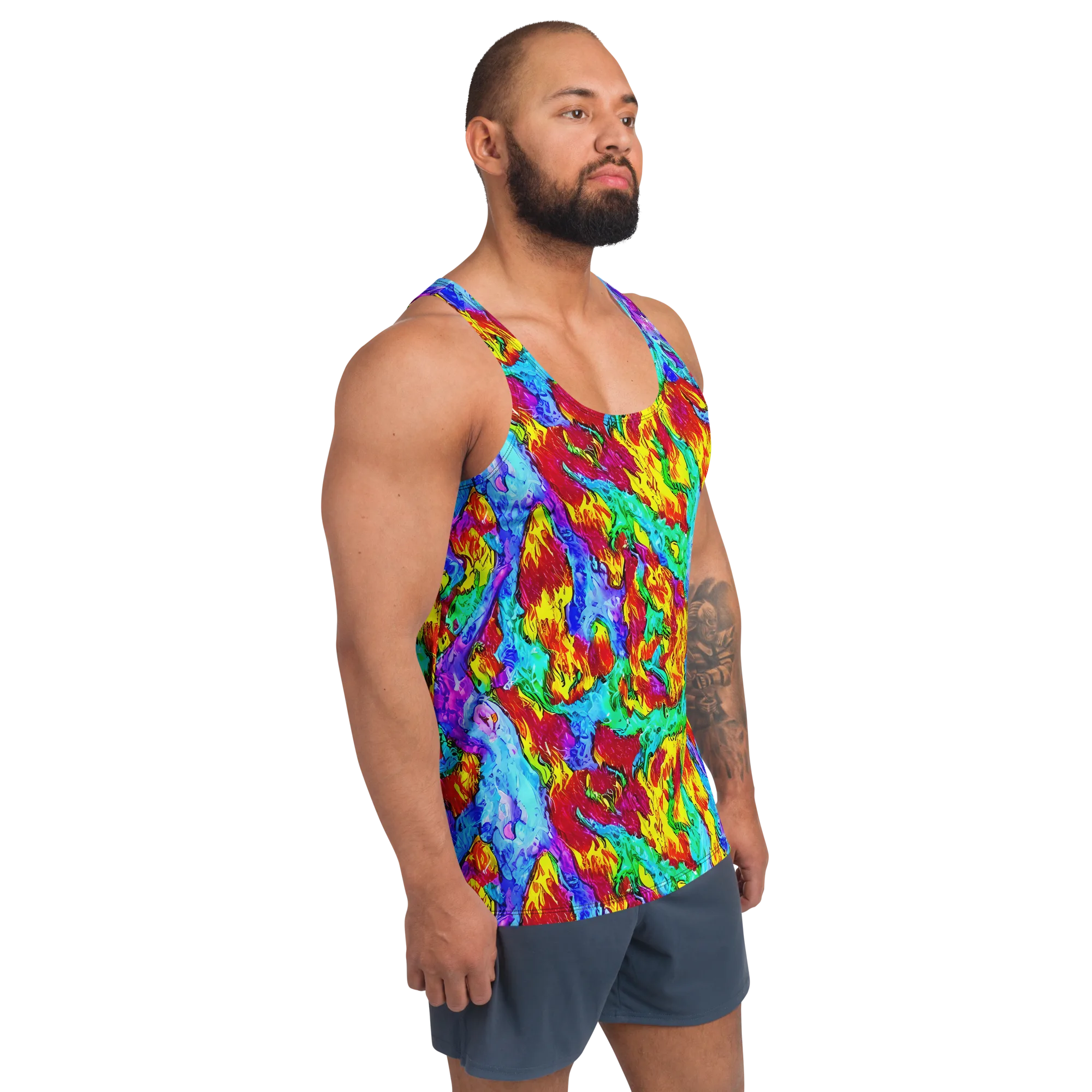 Prismatic Blaze on Men's Tank Top — Right Front