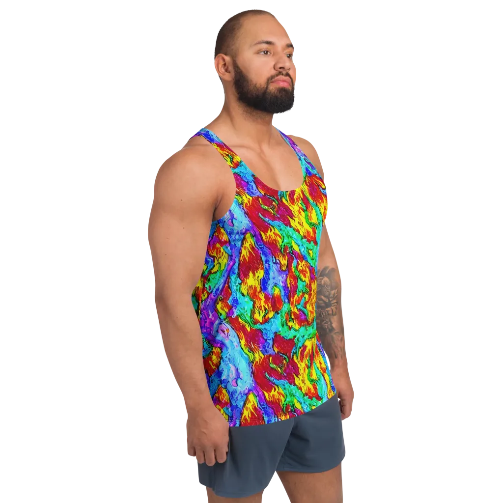 Prismatic Blaze on Men's Tank Top — Right Front