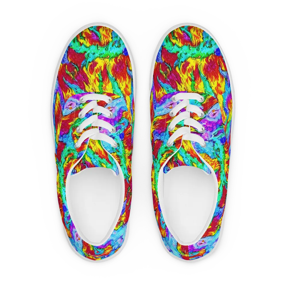 Prismatic Blaze on Men's Lace-Up Canvas Shoes — Front