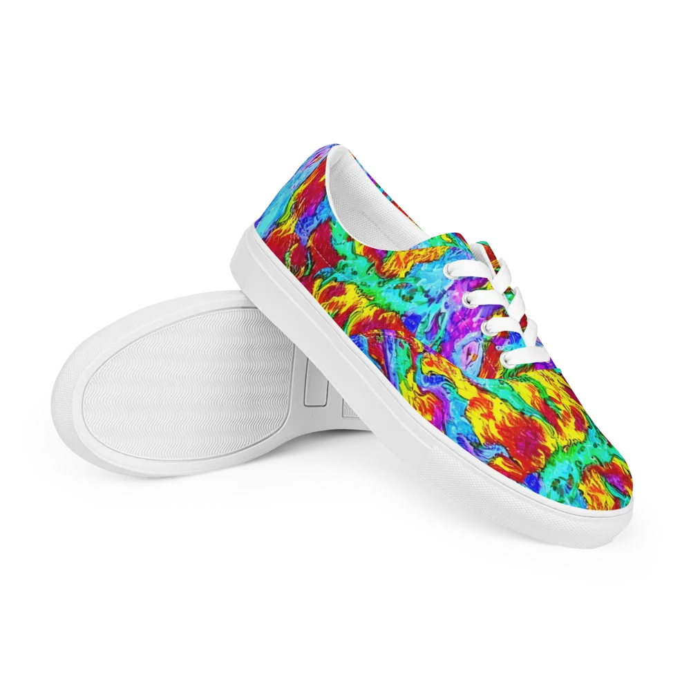 Prismatic Blaze on Men's Lace-Up Canvas Shoes — Right Front