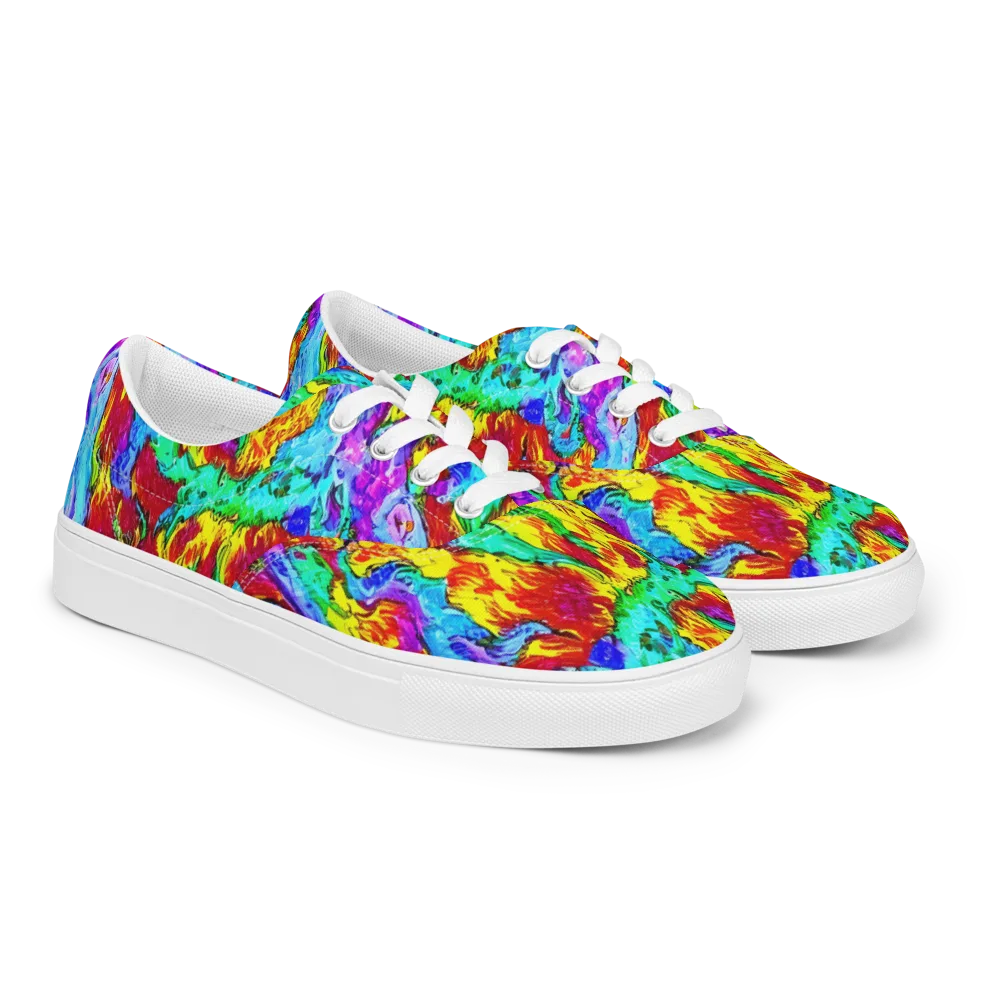 Prismatic Blaze on Men's Lace-Up Canvas Shoes — Right Front
