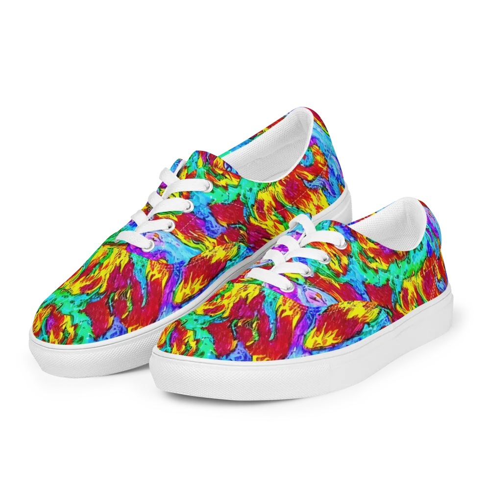 Prismatic Blaze on Men's Lace-Up Canvas Shoes — Left Front