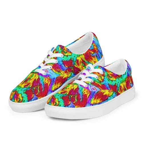 Prismatic Blaze on a Men's Lace-Up Canvas Shoes