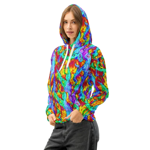 Prismatic Blaze on a Cotton Hoodie