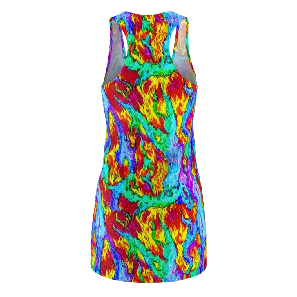 Prismatic Blaze on Racerback Dress — Back